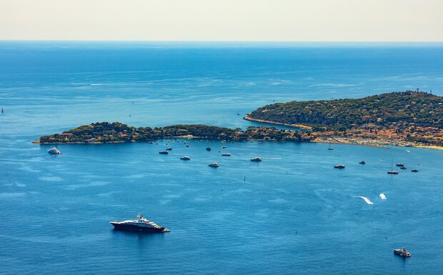An ariel view of St-Jean-Cap-Ferrat on the French Riviera.
